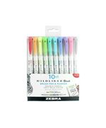 ZEBRA MILDLINER DOUBLE ENDED BRUSH PEN & MARKER BOLD & FINE POINT 10 PACK (ZB-79101) (ZEB79101)