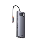 BASEUS HUB 9IN1  METAL GLEAM SERIES USB-C TO 2X USB 3.0 + 2X HDMI + USB 2.0 + USB-C PD + ETHERNET RJ45 + MICROSD/SD (WKWG060013) (BASWKWG060013)