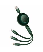 BASEUS BRIGHT MIRROR 3 USB 3-IN-1 CABLE FOR MICRO USB / USB-C / LIGHTNING 66W / 2A 1.1M GREEN (CAMJ010106) (BASCAMJ010106)