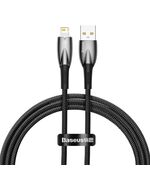 BASEUS USB CABLE FOR LIGHTNING  GLIMMER SERIES 2.4A 1M BLACK (CADH000201) (BASCADH000201)