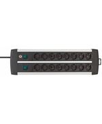 BRENNENSTUHL PREMIUM-ALU-LINE TECHNICS EXTENSION LEAD 16-WAY DUO BLACK 3M H05VV-F 3G1.5 WITH EVERY 8 SOCKETS SWITCHED (1391000916) (BNN1391000916)
