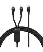 BASEUS ΚΑΛΏΔΙΟ USB 2ΣΕ1 FLASH SERIES USB-C ΣΕ USB-C 100W, 1.5M ΜΑΎΡΟ (CASS060001) (BASCASS060001)