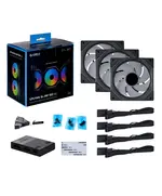 LIAN LI UNI FAN INFINITY SL- 120 -3PCS REVERSE BLACK (TRIPLE PACK INCLUDE CONTROLLER) - CASE FAN