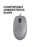 LOGITECH M110 OPTICAL MOUSE (GRAY, WIRED) (910-005490) (LOGM110GRAY)