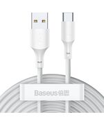 BASEUS SIMPLE WISDOM REGULAR USB 2.0 CABLE USB-C MALE - USB-A MALE ΛΕΥΚΌ 1.5M (TZCATZJ-02) (BASTZCATZJ-02)