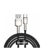 BASEUS CAFULE BRAIDED USB 2.0 CABLE USB-C MALE - USB-A MALE ΜΑΎΡΟ 2M (CAKF000201) (BASCAKF000201)