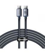 BASEUS CRYSTAL SHINE BRAIDED USB 2.0 CABLE USB-C MALE - USB-C MALE BLACK 2M (CAJY000701) (BASCAJY000701)