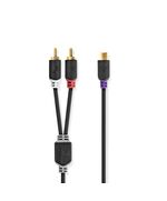 NEDIS CABLE RCA FEMALE - 2X RCA MALE 0.2M (CABW24020AT02) (NEDCABW24020AT02)