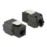 POWERTECH KEYSTONE MODULE RJ45 FEMALE CAB-N150, CAT.6Α UTP 180°, ΜΑΎΡΟ