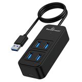POWERTECH USB 3.2 HUB PTR-0157, 4X ΘΥΡΏΝ, 5GBPS, USB ΣΎΝΔΕΣΗ, 1M, ΜΑΎΡΟ