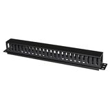 POWERTECH CABLE MANAGEMENT NETW-0029 ΓΙΑ RACK 19"/1U, ΠΛΑΣΤΙΚΌ, ΜΑΎΡΟ