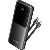 VENTION 10.000MAH POWER BANK (MICRO-USB + USB-C + USB-A + USB-A) WITH BUILT-IN TYPE-C AND LIGHTNING CABLES 22.5W BLACK LED DISPLAY TYPE (FHOB0) (VENFHOB0)
