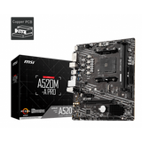 MSI MB A520M-A PRO, SOCKET AMD AM4, CS AMD A520, 2 DIMM SOCKETS DDR4, DVI-D/HDMI, GIGABIT LAN, MICRO-ATX, 3YW.