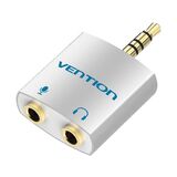 VENTION 4POLE 3.5MM MALE TO 2*3.5MM FEMALE AUDIO ADAPTER SILVERY METAL TYPE (BDBW0) (VENBDBW0)