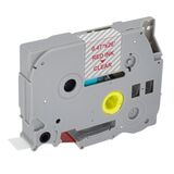 MEDIARANGE PLASTIC TAPE CASSETTE FOR LABEL PRINTERS USING BROTHER TZ-132/TZE-132 12MM 8M LAMINATED RED ON CLEAR (MRBTZ132)