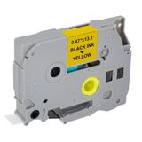 MEDIARANGE PLASTIC TAPE CASSETTE FOR LABEL PRINTERS USING BROTHER TZ-631S/TZE-631S 12MM 4M LAMINATED BLACK ON YELLOW (MRBTZ631S)