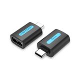 VENTION TYPE-C MALE TO USB 2.0 FEMALE OTG ADAPTER BLACK PVC TYPE (CDTB0) (VENCDTB0)