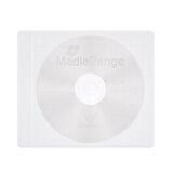 MEDIARANGE ADHESIVE-BACKED FLEECE SLEEVES FOR 1 DISC WHITE/SEMI-CLEAR, PACK 50  (MRBOX69-50)