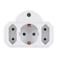 POWERTECH ΑΝΤΆΠΤΟΡΑΣ ΡΕΎΜΑΤΟΣ PT-816, 1X SCHUKO, 2X EURO, 16A, ΛΕΥΚΌΣ