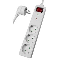 POWERTECH ΠΟΛΎΠΡΙΖΟ ΑΣΦΑΛΕΊΑΣ PT-879, 3X SCHUKO, 16A, 1.5M, ΛΕΥΚΌ