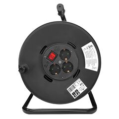 POWERTECH ΜΠΑΛΑΝΤΈΖΑ ΜΕ ΒΆΣΗ PT-917, 3X SCHUKO, 16A, 50M, ΜΑΎΡΗ