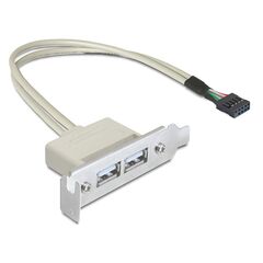 DELOCK ΚΆΡΤΑ ΕΠΈΚΤΑΣΗΣ USB 9 PIN ΣΕ 2X USB 2.0 83119, LOW PROFILE