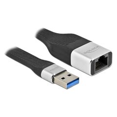DELOCK ΚΑΛΏΔΙΟ USB ΣΕ RJ45 86937, 10/100/1000 MBPS, 13CM, ΜΑΎΡΟ