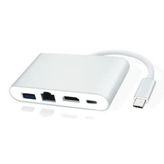 POWERTECH USB-C DOCKING STATION PTH-085, HDMI/RJ45/USB/USB-C PD, ΓΚΡΙ