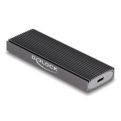 DELOCK ΘΉΚΗ ΓΙΑ M.2 NVME PCIE/SATA SSD 42019, TOOL FREE, 10GBPS, ΜΑΎΡΗ
