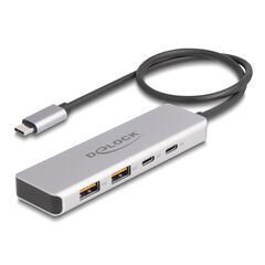 DELOCK USB-C HUB 64230, 2X USB/2X USB-C ΘΎΡΕΣ, 10 GBPS, ΓΚΡΙ