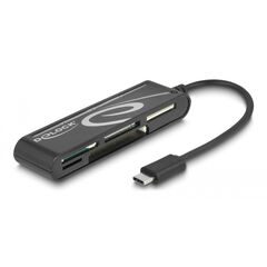 DELOCK CARD READER 91739 ΓΙΑ MICRO SD/SD/CF/MS/XD, USB-C, ΜΑΎΡΟ