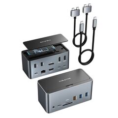 CABLETIME DOCKING STATION DOCK162-AG2, ΘΉΚΗ SSD, 15 ΘΎΡΕΣ, 4K 100W, ΓΚΡΙ