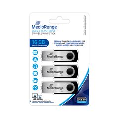 MEDIARANGE USB FLASH DRIVES, 16GB, PACK 3 (MR910-3)