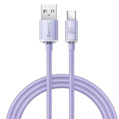 BASEUS CRYSTAL SHINE BRAIDED USB 2.0 CABLE USB-C MALE - USB-A MALE ΜΩΒ 1.2M (CAJY000405) (BASCAJY000405)