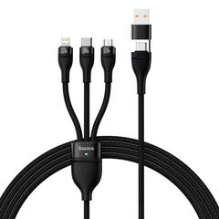 BASEUS FLASH SERIES II BRAIDED USB TO MICRO USB / TYPE-C / LIGHTNING CABLE ΜΑΎΡΟ 1.2M (CASS030101) (BASCASS030101)