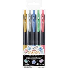 ZEBRA SARASA CLIP 0.5 DECO COLOR 5 COLOR PEN SET (ZB-37860) (ZEB37860)