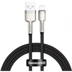 BASEUS USB CABLE FOR LIGHTNING BASEUS CAFULE, 2.4A, 1M BLACK (CALJK-A01) (BASCALJK-A01)