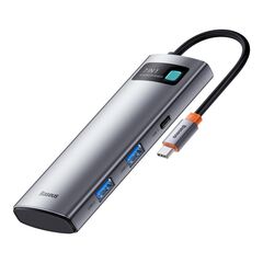 BASEUS METAL GLEAM USB-C DOCKING STATION ΜΕ HDMI 4K PD ΓΚΡΙ (WKWG020113) (BASWKWG020113)