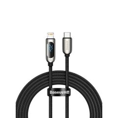 BASEUS DISPLAY BRAIDED USB-C TO LIGHTNING CABLE 20W BLACK 2M (CATLSK-A01) (BASCATLSK-A01)