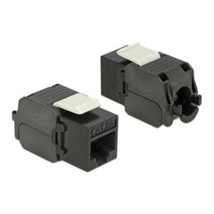 POWERTECH KEYSTONE MODULE RJ45 FEMALE CAB-N150, CAT.6Α UTP 180°, ΜΑΎΡΟ