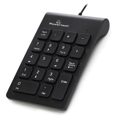 POWERTECH ΕΝΣΎΡΜΑΤΟ ΑΡΙΘΜΗΤΙΚΌ ΠΛΗΚΤΡΟΛΌΓΙΟ PT-938, USB, ΜΑΎΡΟ