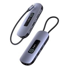 USAMS DOCKING STATION US-SJ643, 8 ΘΥΡΏΝ, USB-C, 4K, 100W PD, LAN, ΓΚΡΙ