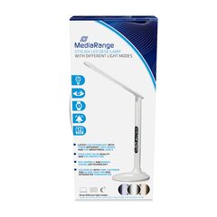 MEDIARANGE STYLISH LED DESK LAMP WITH DIFFERENT LIGHT MODES, WHITE (MROS501)