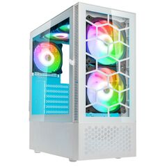 KOLINK OBSERVATORY MX GLASS ARGB MIDI TOWER CASE - WHITE (WITH 5 ARGB FANS - 2X140MM & 3X120MM)