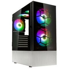 KOLINK OBSERVATORY MX GLASS ARGB MIDI TOWER CASE – BLACK/WHITE (WITH 5 ARGB FANS - 2X140MM & 3X120MM