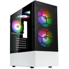 KOLINK OBSERVATORY MX MESH ARGB MIDI TOWER CASE – BLACK/WHITE (WITH 5 ARGB FANS - 2X140MM & 3X120MM)