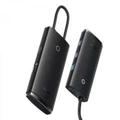 BASEUS LITE SERIES HUB 5W1 USB-C TO 3X USB 3.0 + USB-C + HDMI (BLACK) (WKQX040001) (BASWKQX040001)