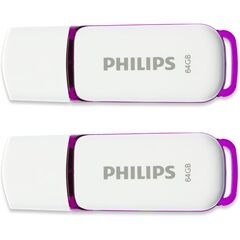 PHILIPS SNOW 2-PACK 64GB USB 2.0 STICK ΜΩΒ (FM64FD70D/00) (PHIFM64FD70D-00)
