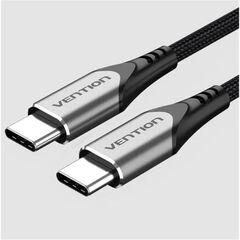 VENTION NYLON BRAIDED TYPE-C TO TYPE-C 3A/PD 60W CABLE 1M GRAY ALUMINUM ALLOY TYPE (TADHF) (VENTADHF)