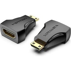 VENTION MINI HDMI MALE TO HDMI FEMALE ADAPTER BLACK (AISB0) (VENAISB0)